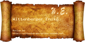 Wittenberger Enikő névjegykártya